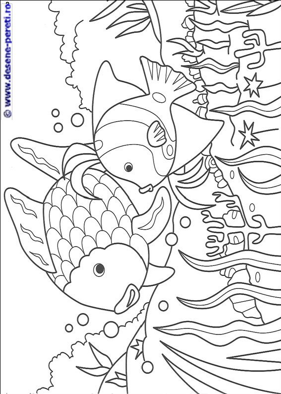 Pestele Curcubeu desene de colorat